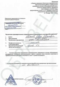 справка о профпригодности 29н